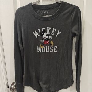 Gap Disney Mickey Mouse women's long sleeve shirt top thermal medium